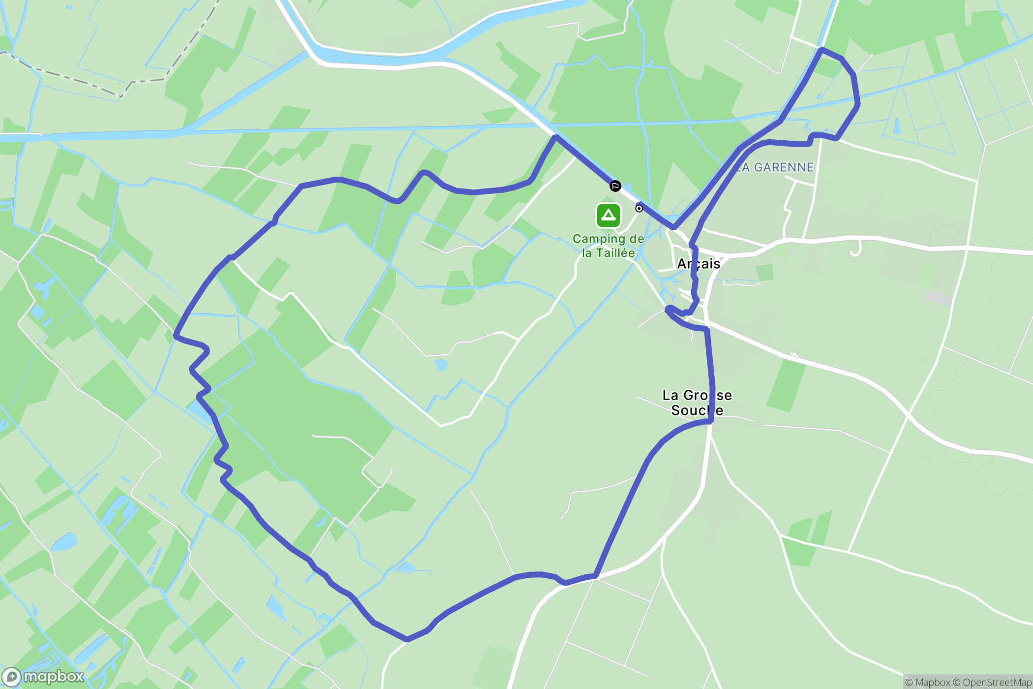 Arçais : carte du parcours de randonnée - France