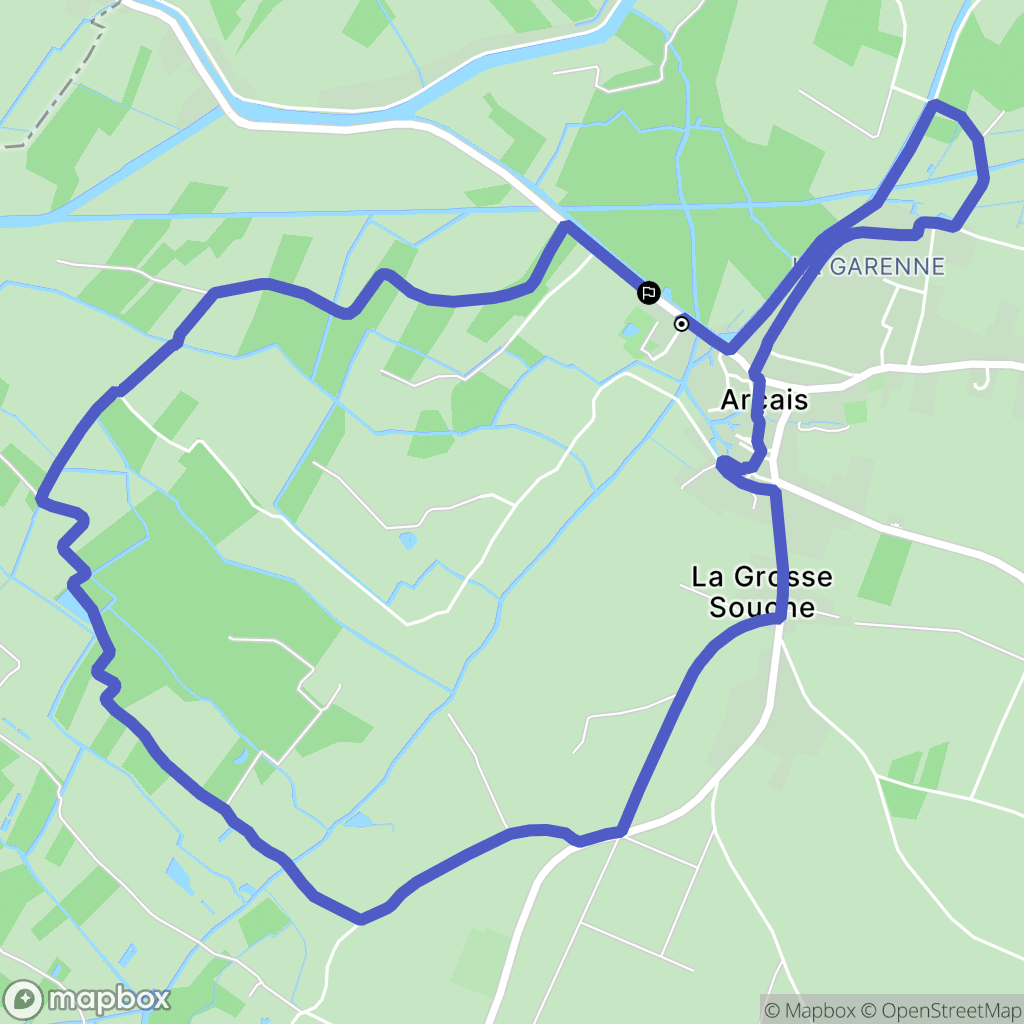 Arçais : carte du parcours de randonnée - France