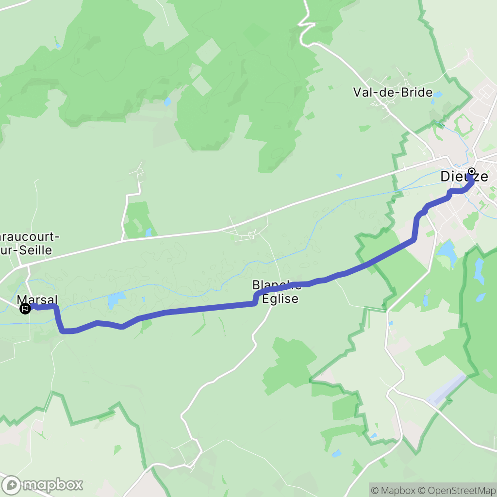 Dieuze : carte du parcours de randonnée - France