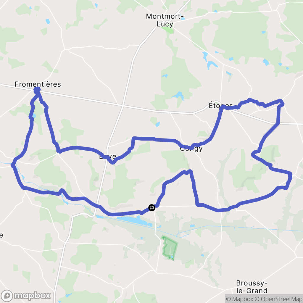 Villevenard : carte du parcours de randonnée - France