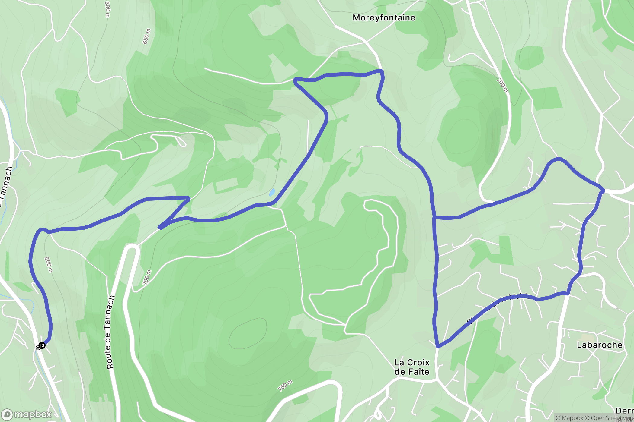 Orbey : carte du parcours de randonnée - France
