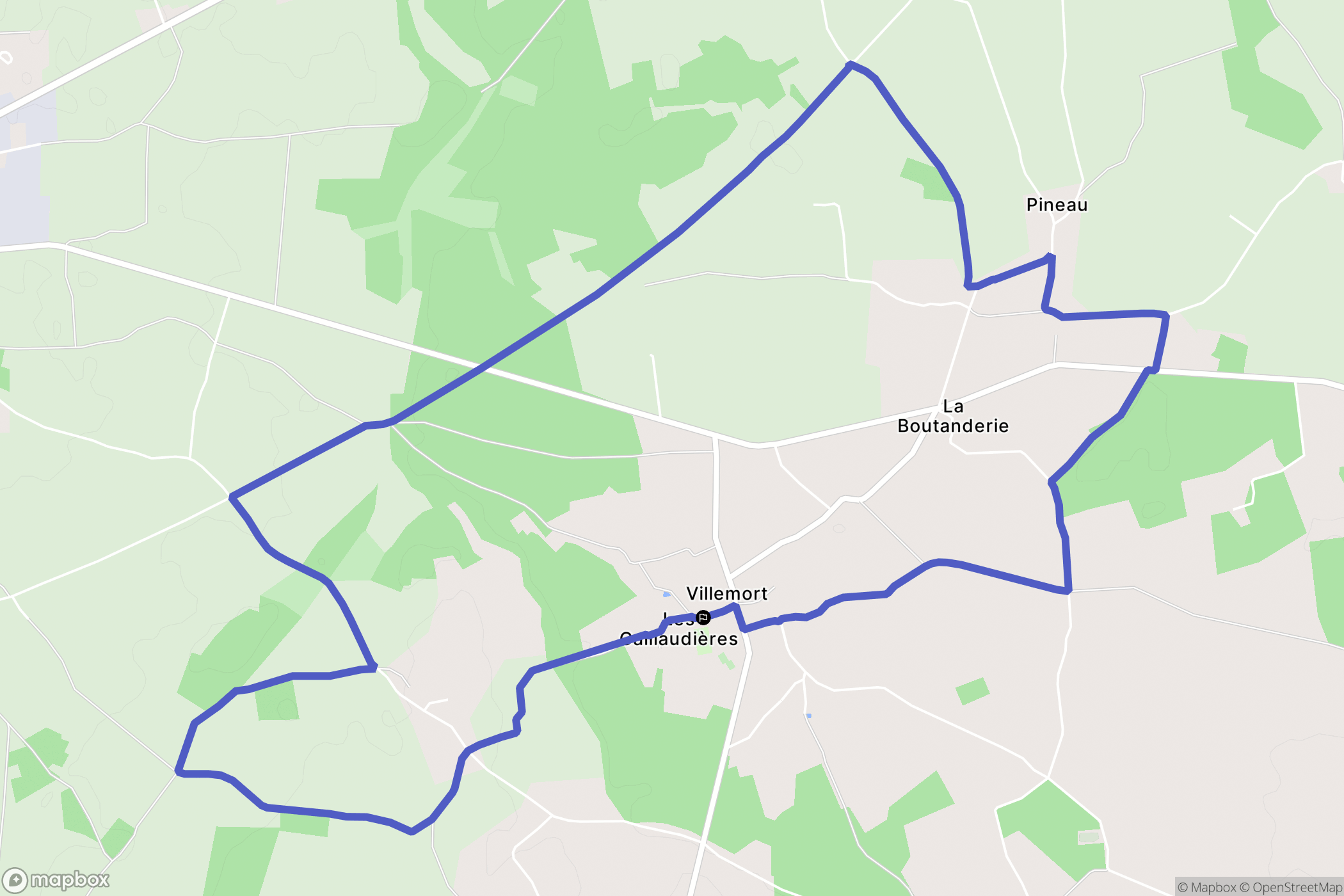 Villemort : carte du parcours de randonnée - France