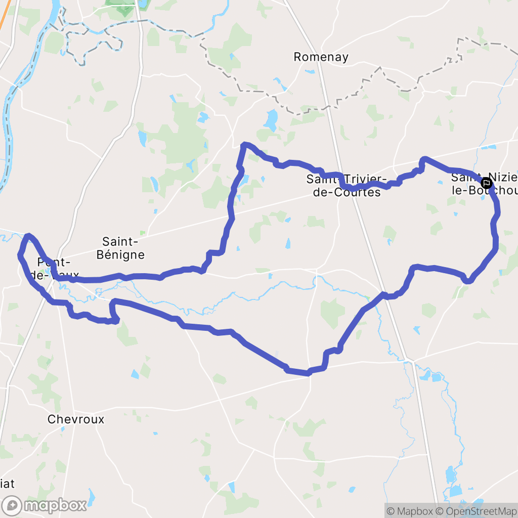 Saint-Nizier-le-Bouchoux : carte du parcours de randonnée - France