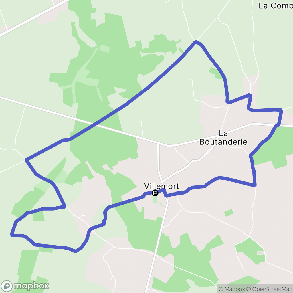 Villemort : carte du parcours de randonnée - France