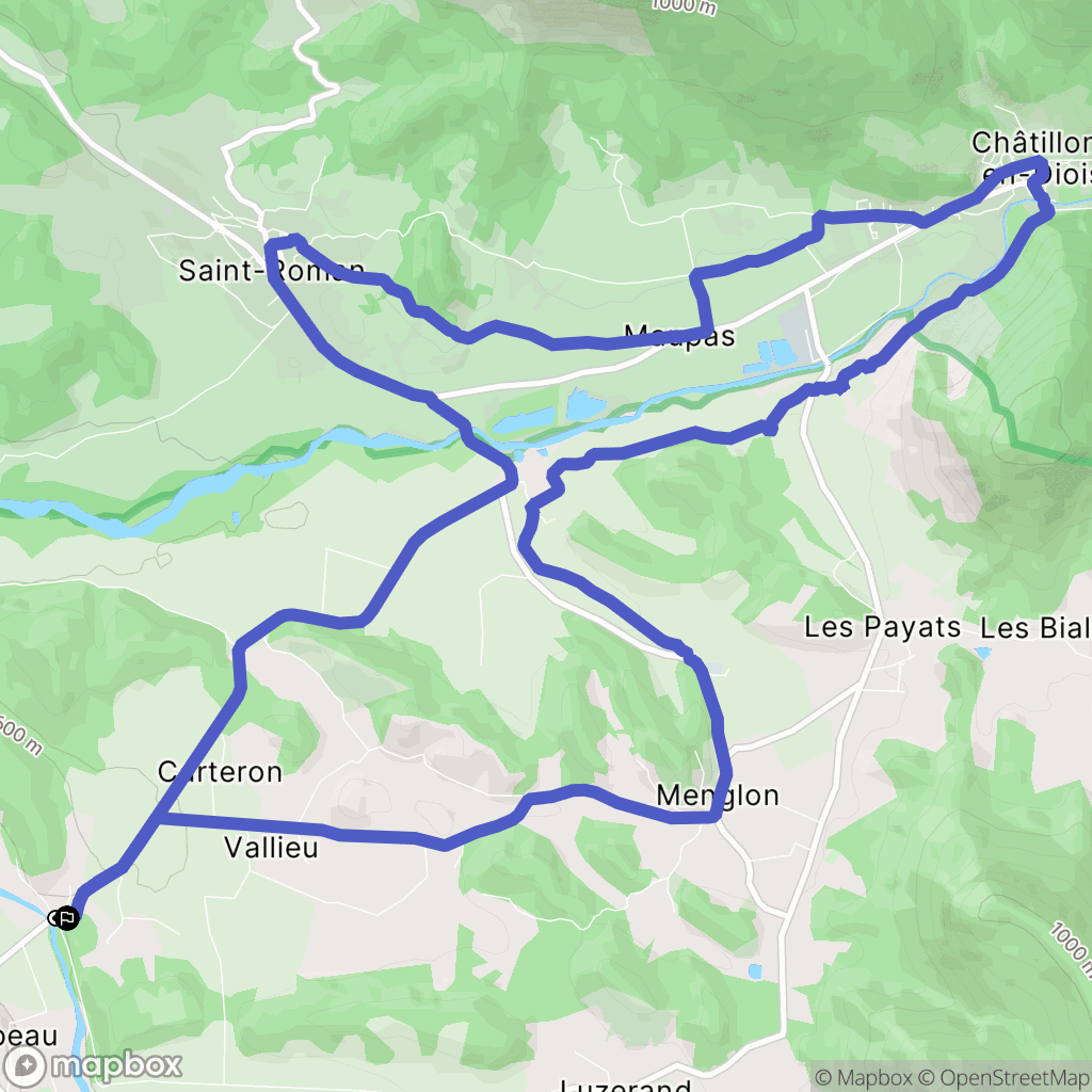Recoubeau-Jansac : carte du parcours de randonnée - France