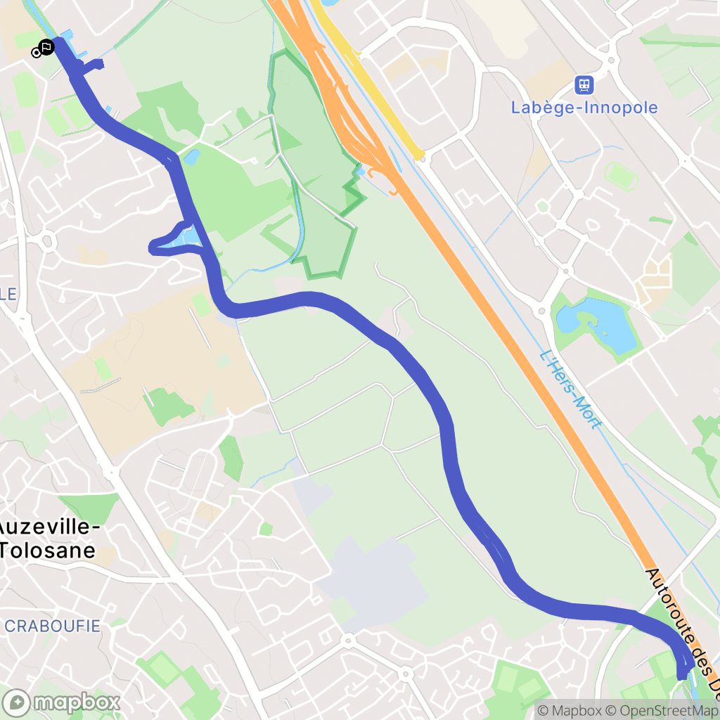 Ramonville-Saint-Agne : carte du parcours de randonnée - France