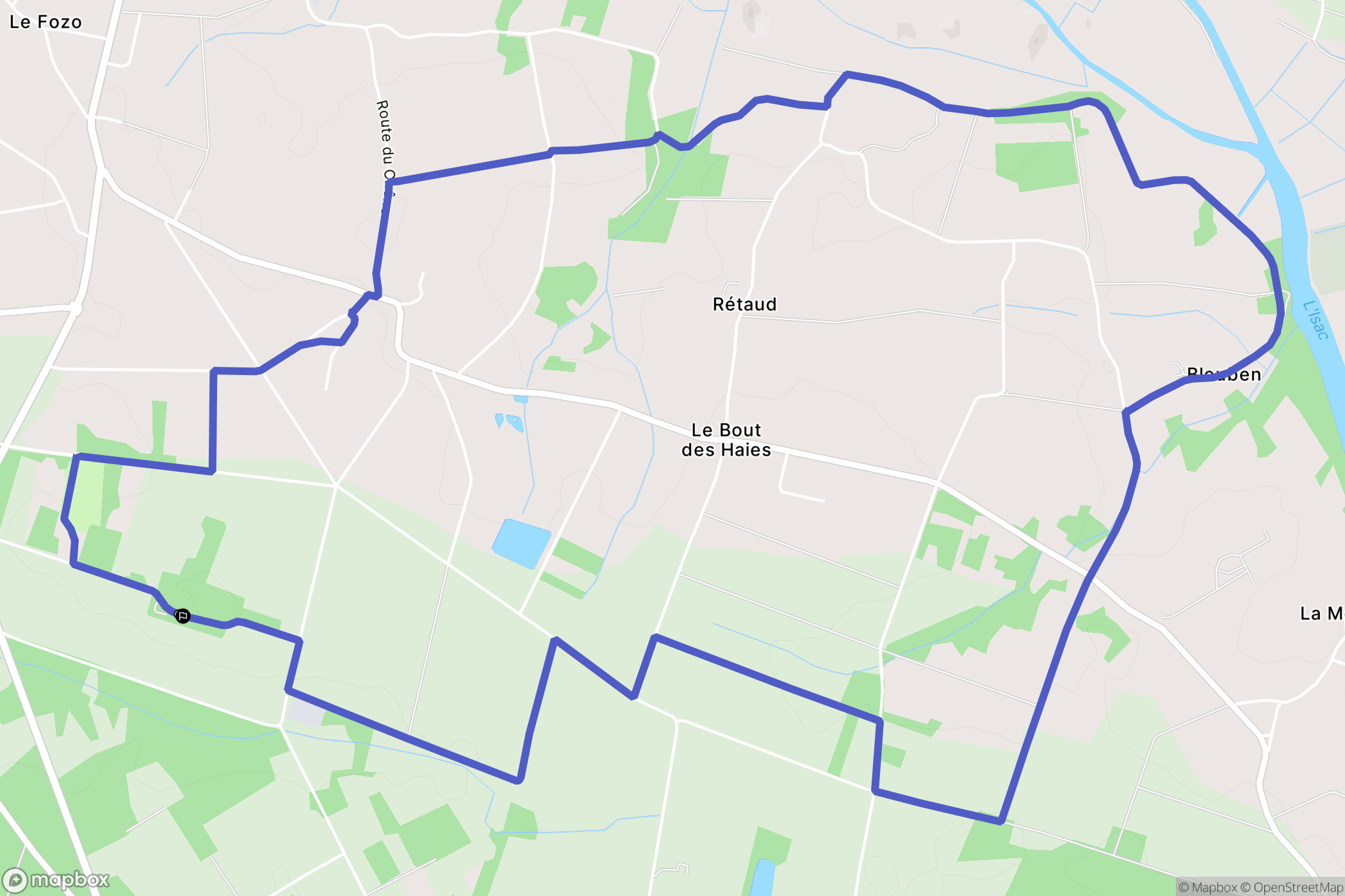 Sévérac : carte du parcours de randonnée - France
