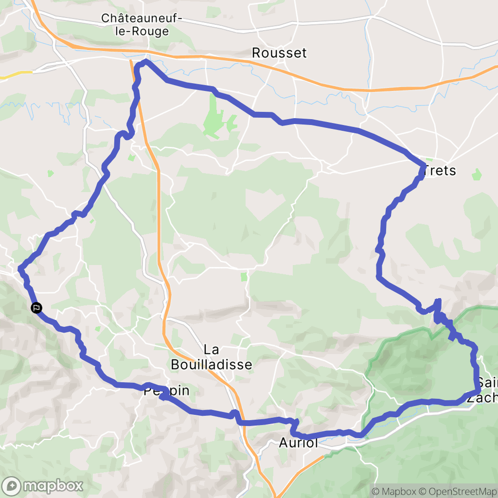 Saint-Savournin : carte du parcours de randonnée - France