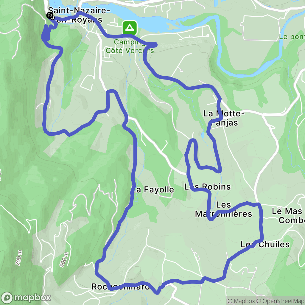 Saint-Nazaire-en-Royans : carte du parcours de randonnée - France