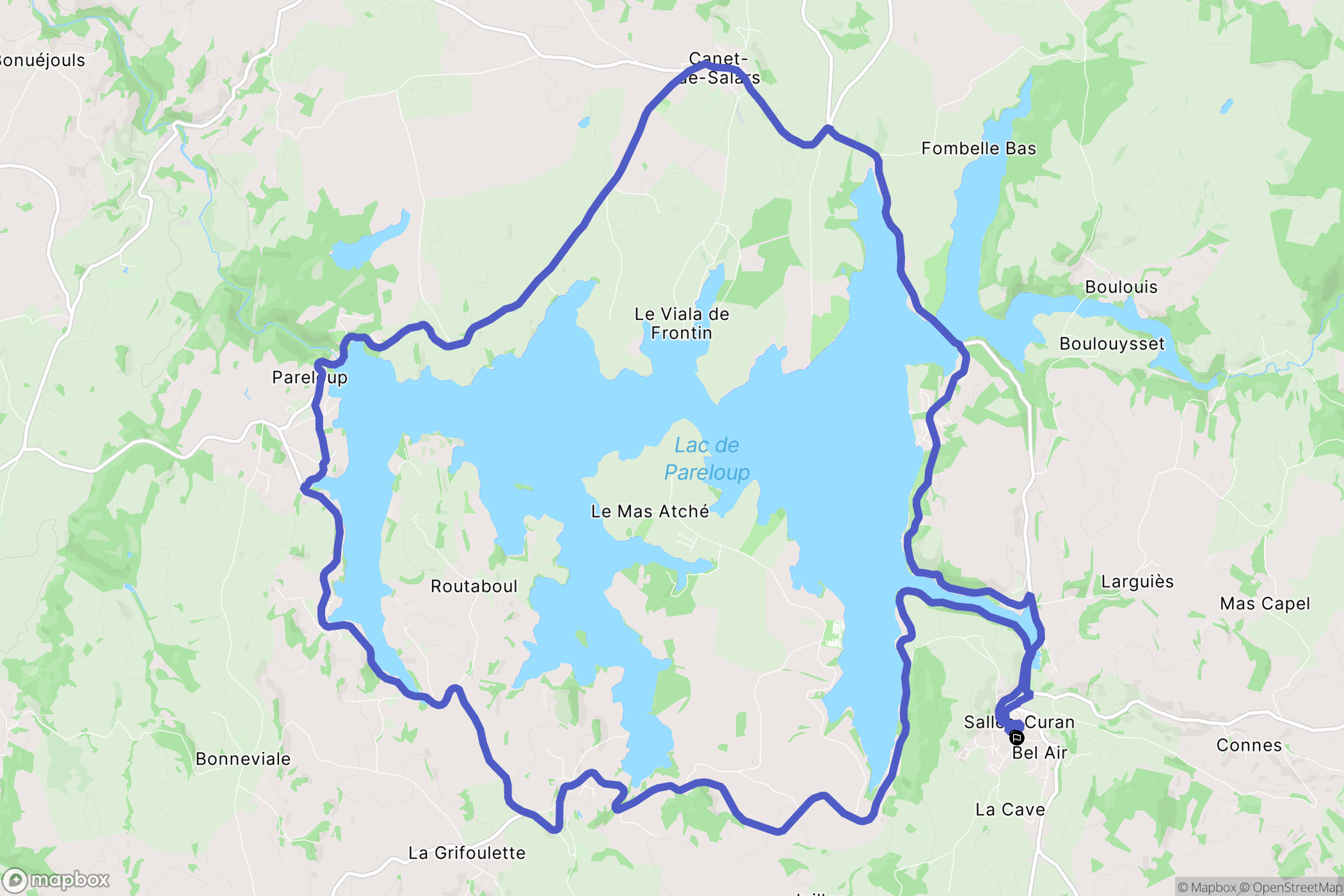 Salles-Curan : carte du parcours de randonnée - France