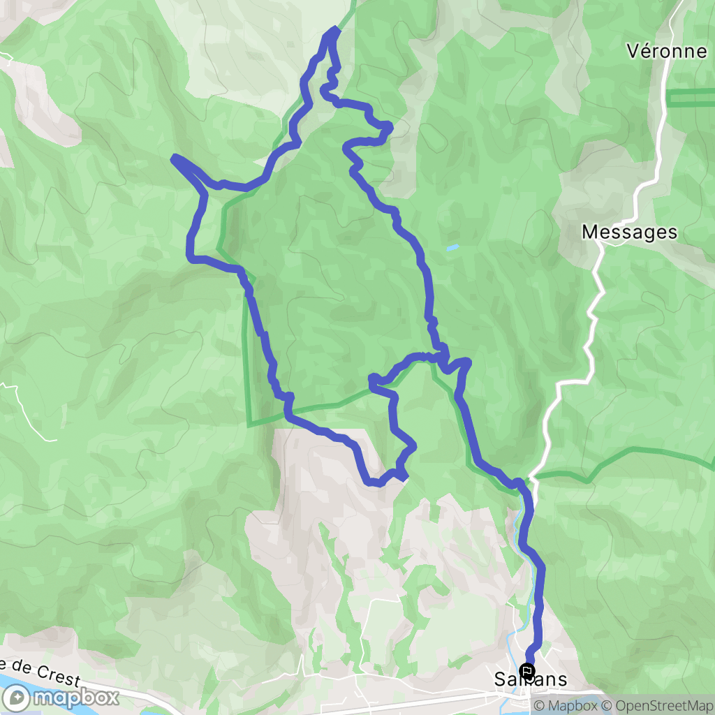 Saillans : carte du parcours de randonnée - France