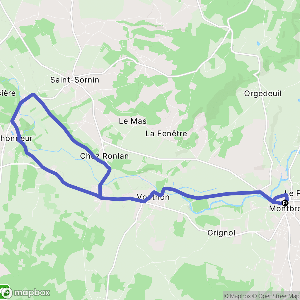 Montbron : carte du parcours de randonnée - France