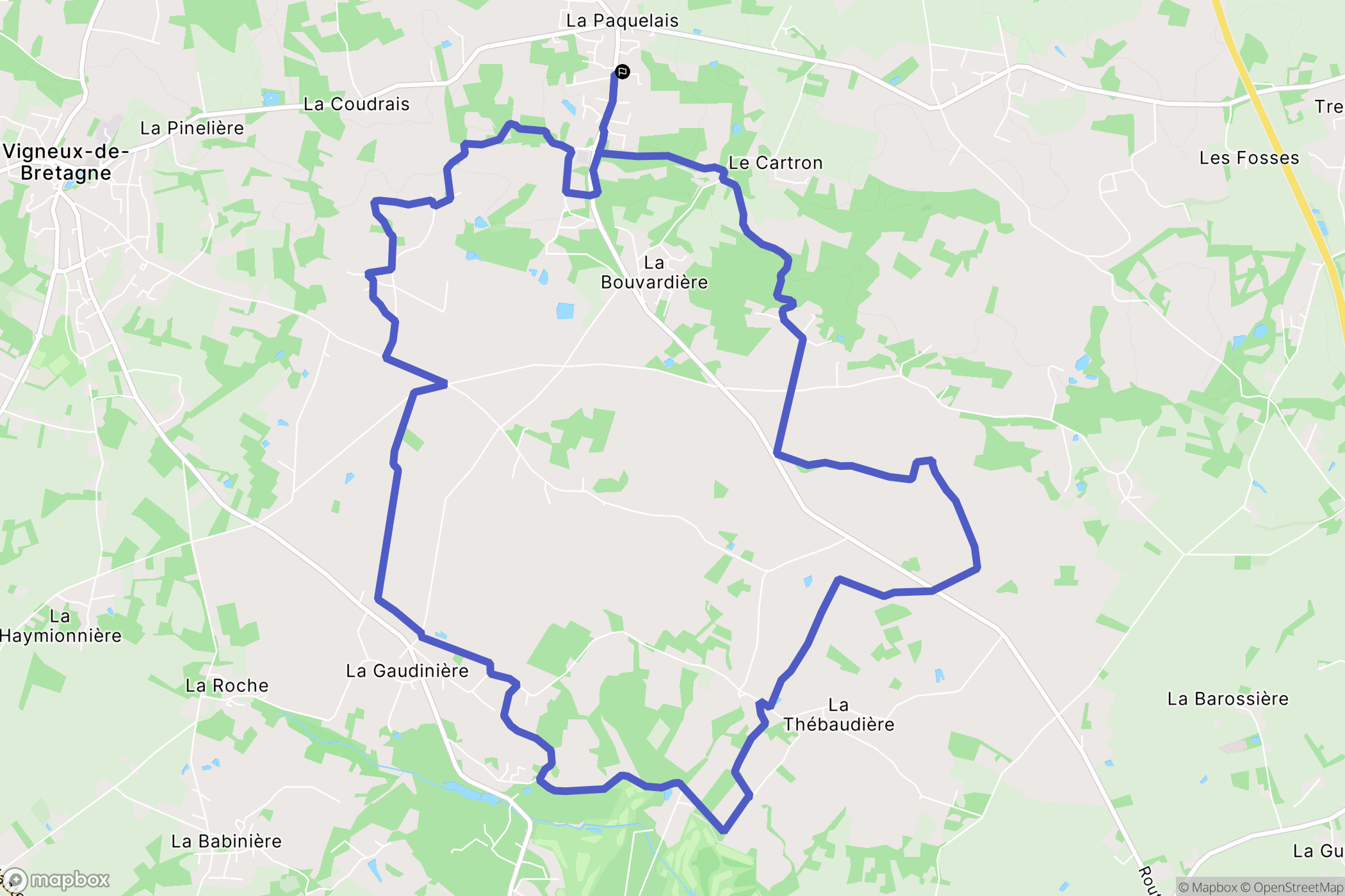 Vigneux-de-Bretagne : carte du parcours de randonnée - France