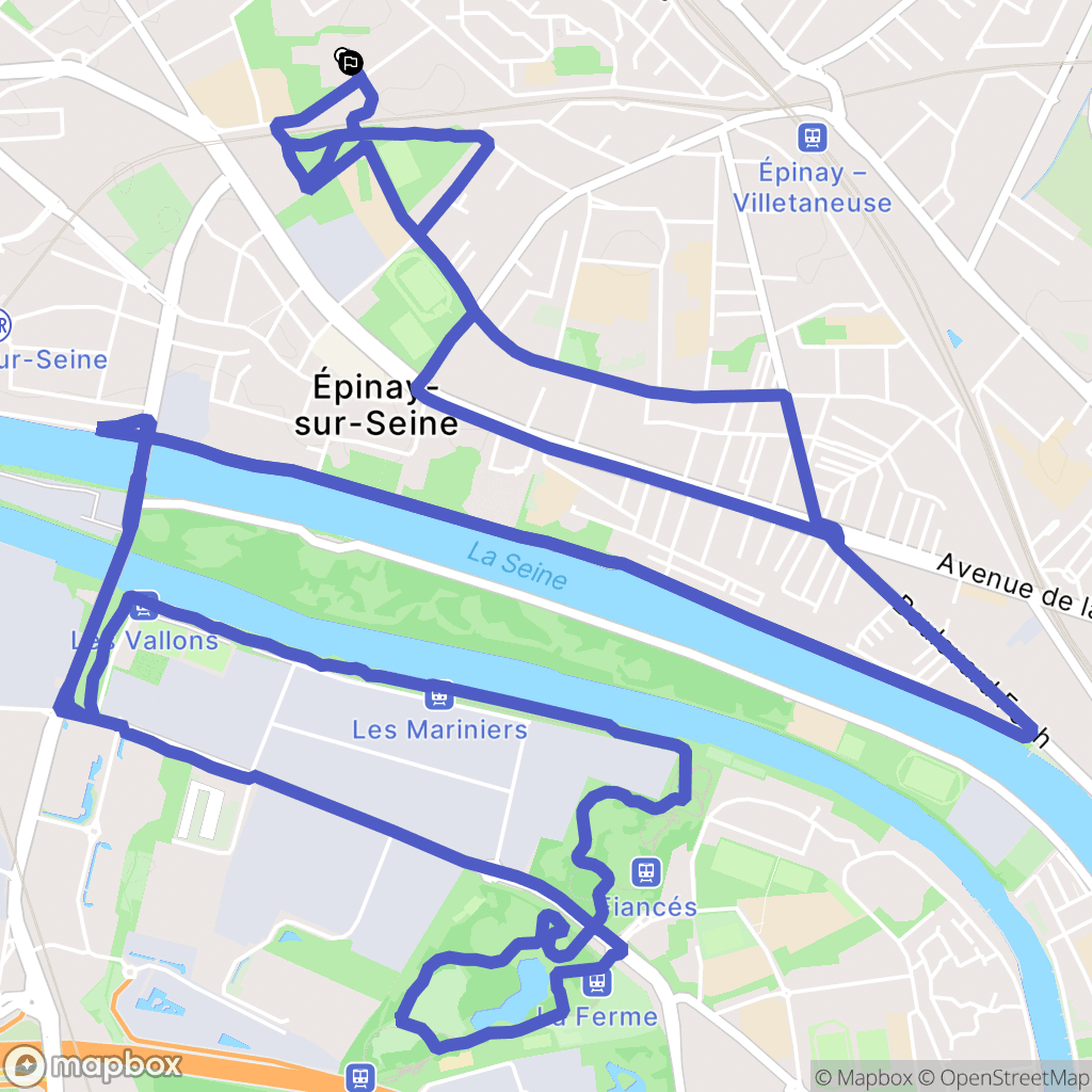 Épinay-sur-Seine : carte du parcours de randonnée - France