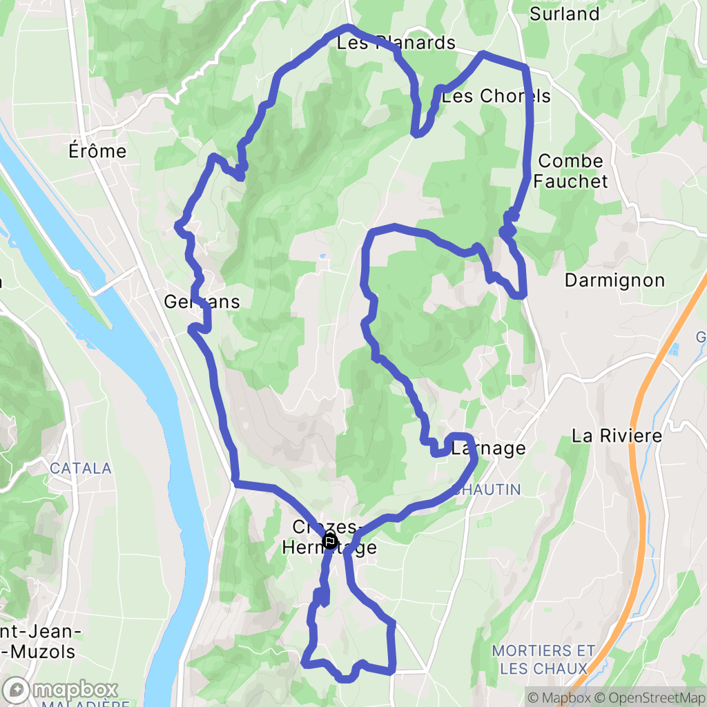 Crozes-Hermitage : carte du parcours de randonnée - France