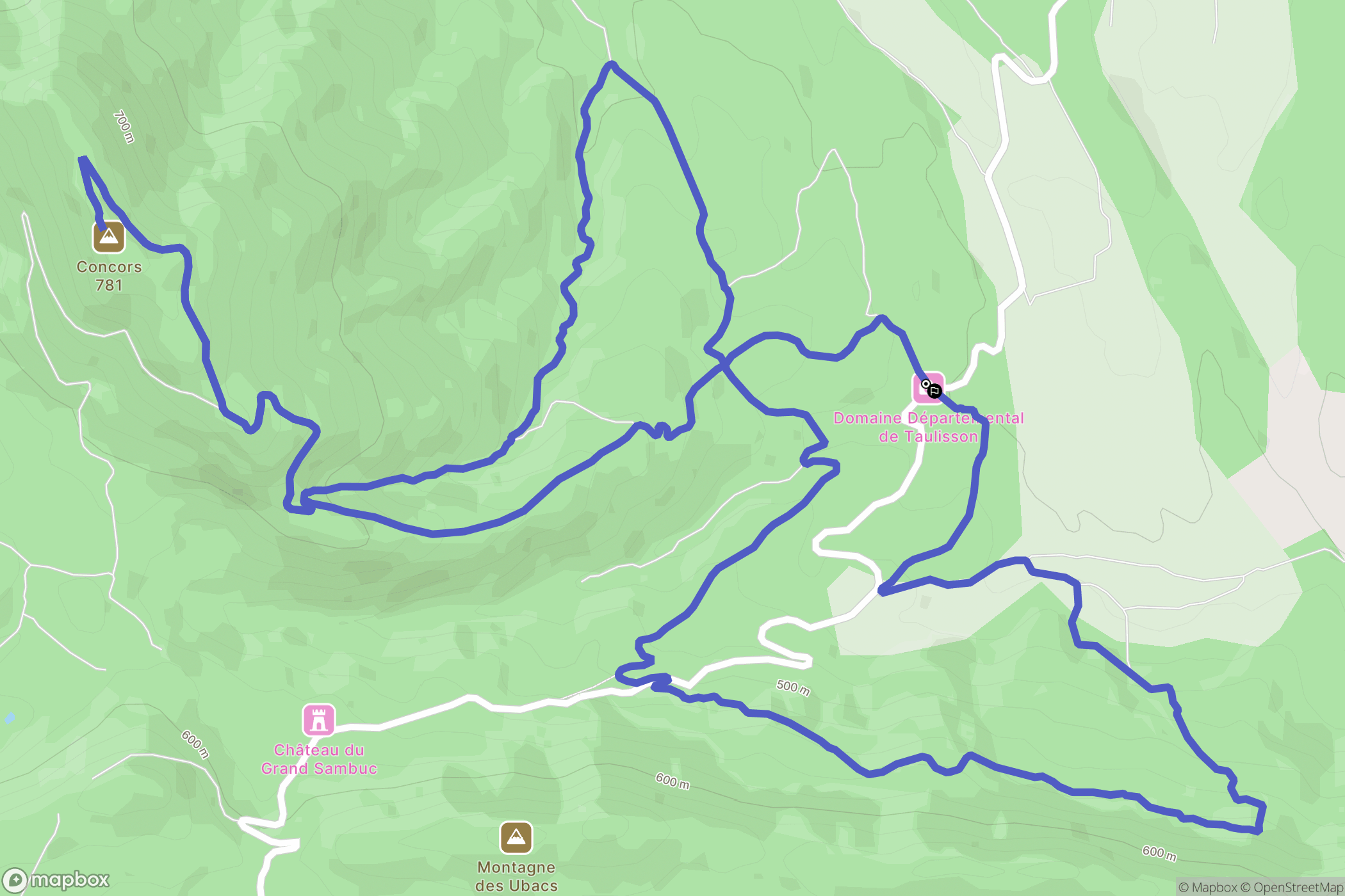 Jouques : carte du parcours de randonnée - France