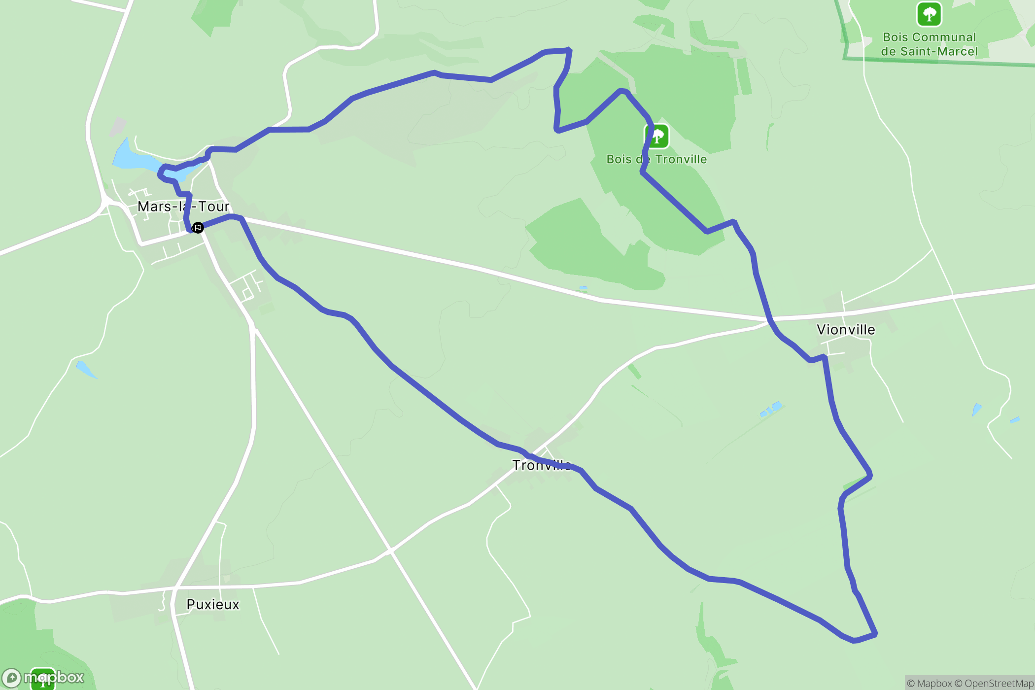 Mars-la-Tour : carte du parcours de randonnée - France