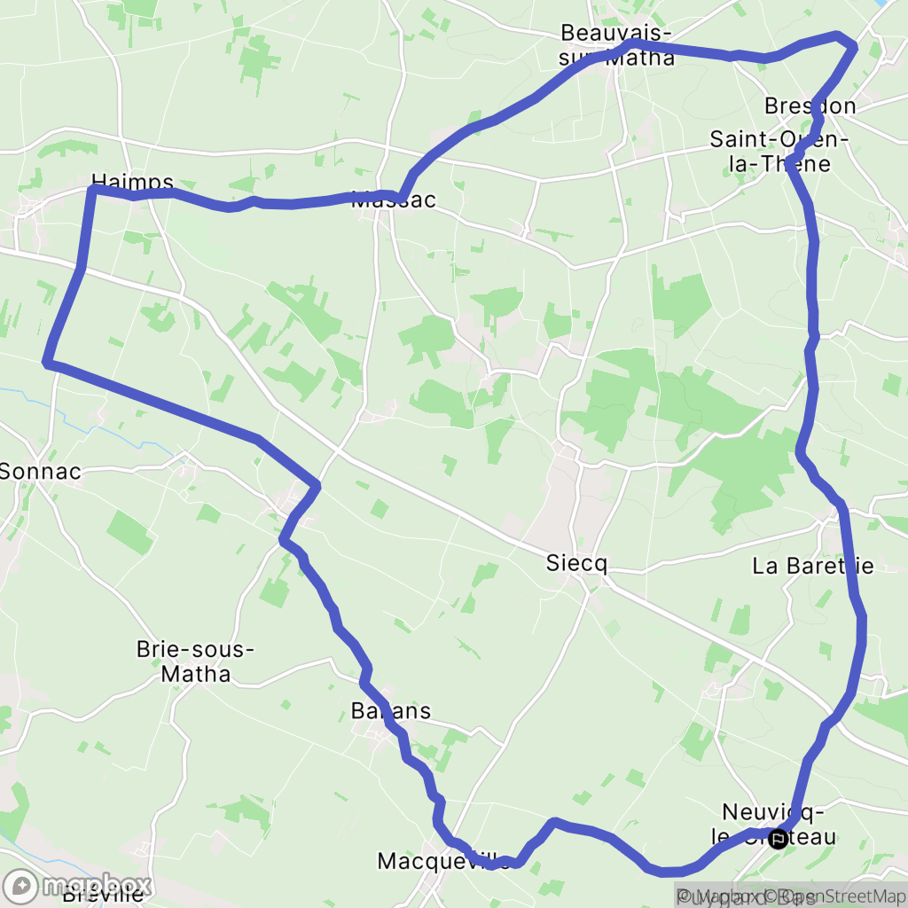 Neuvicq-le-Château : carte du parcours de randonnée - France