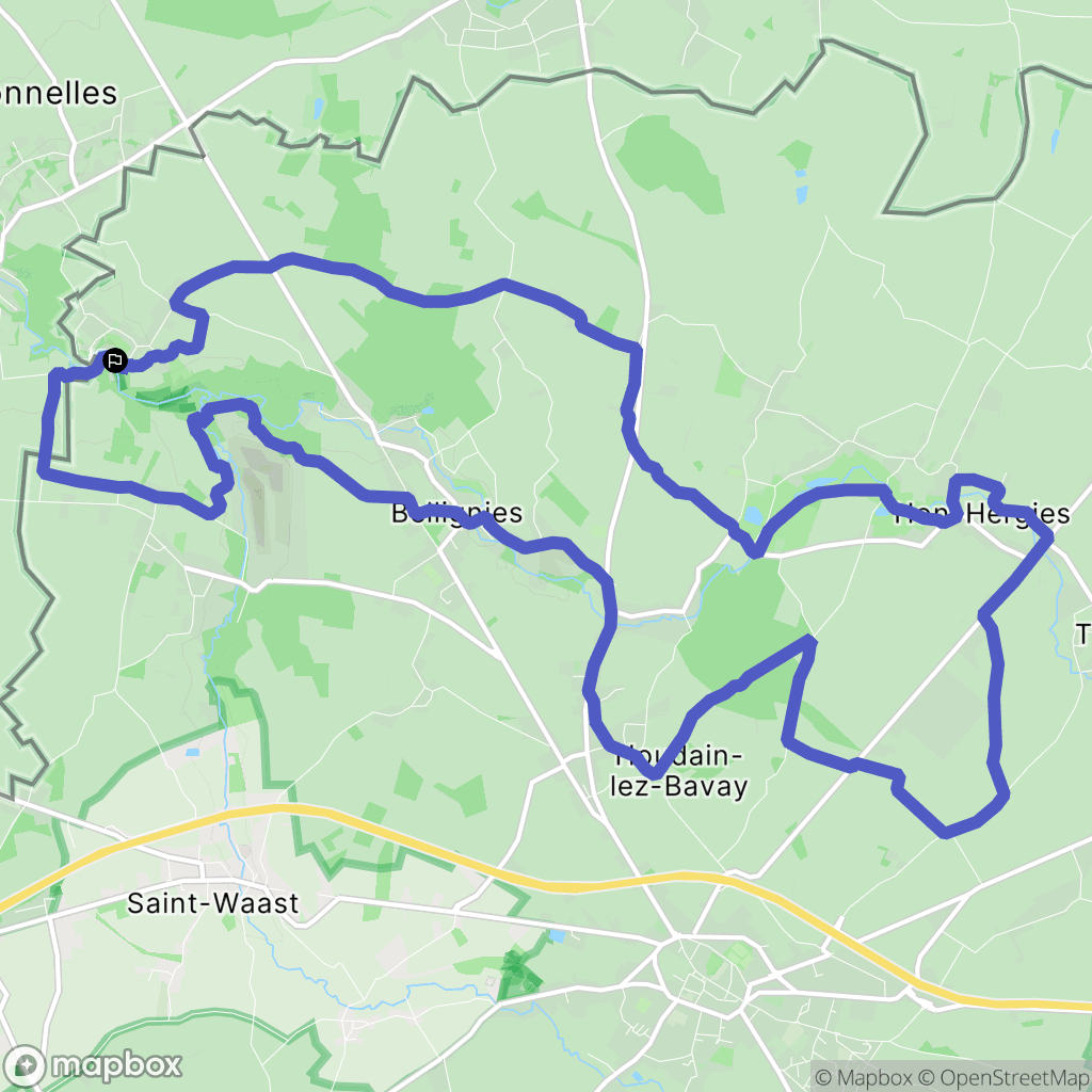 Gussignies : carte du parcours de randonnée - France