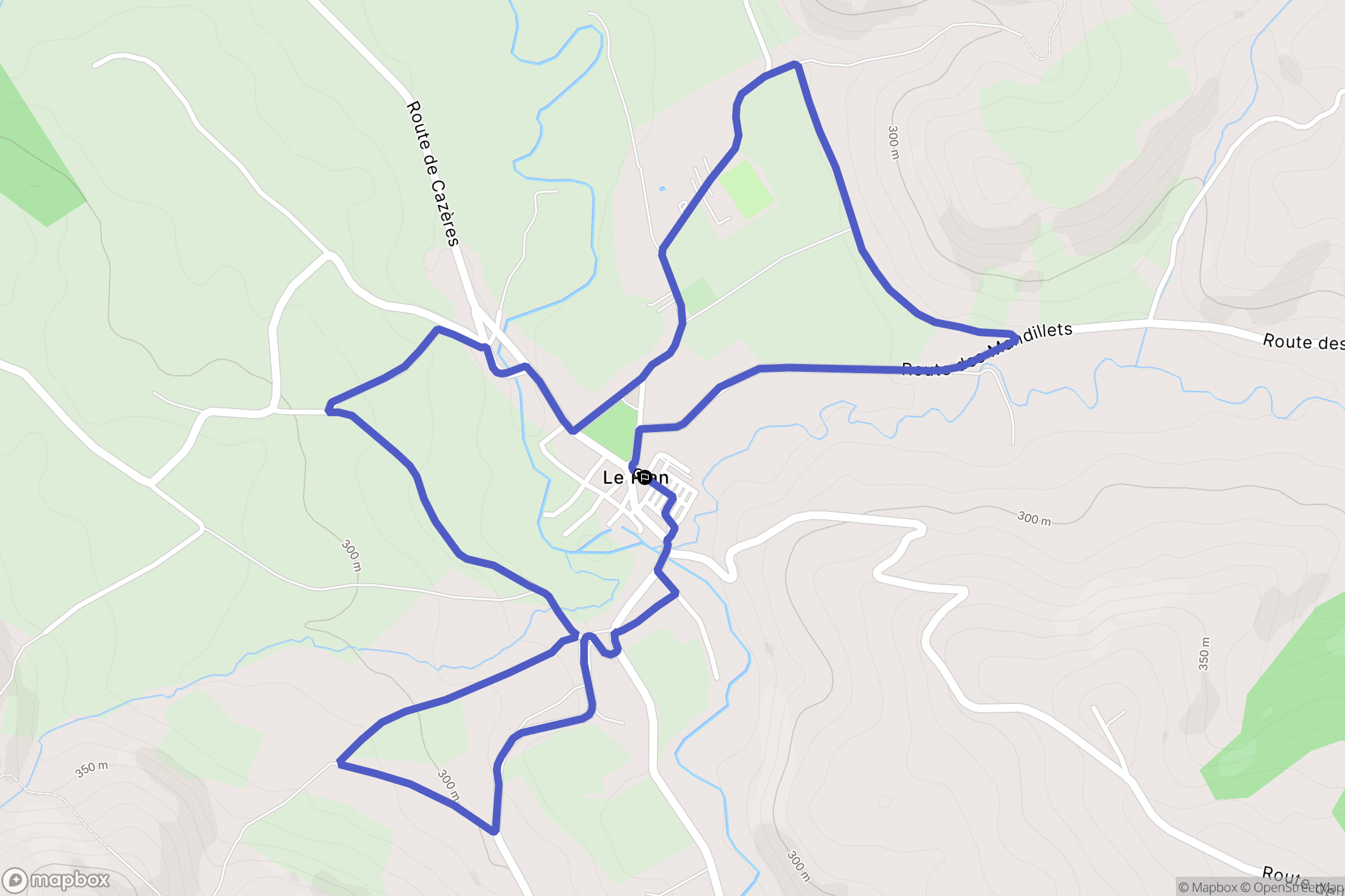 Le Plan : carte du parcours de randonnée - France