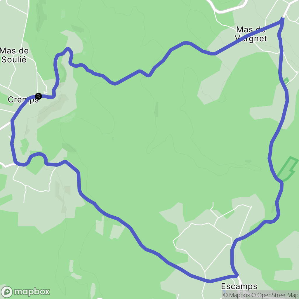 Cremps : carte du parcours de randonnée - France