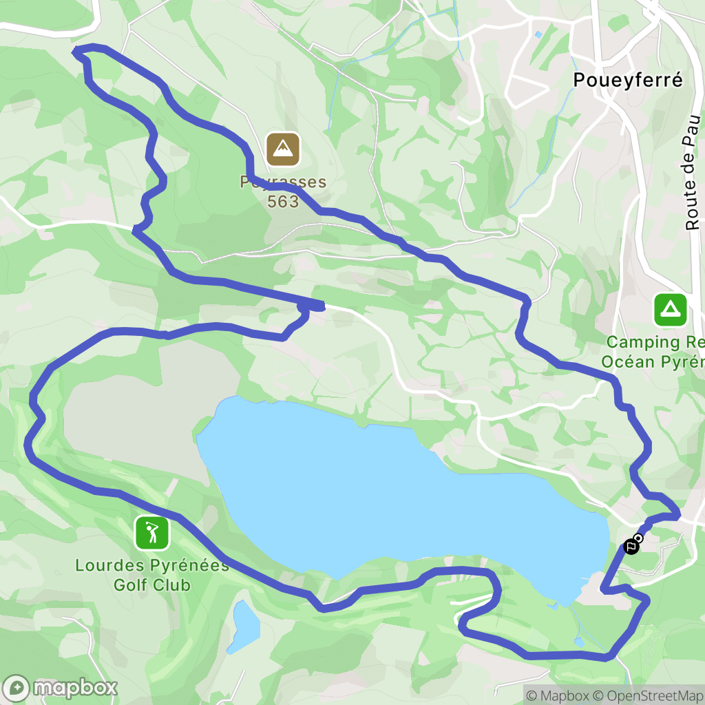Lourdes : carte du parcours de randonnée - France