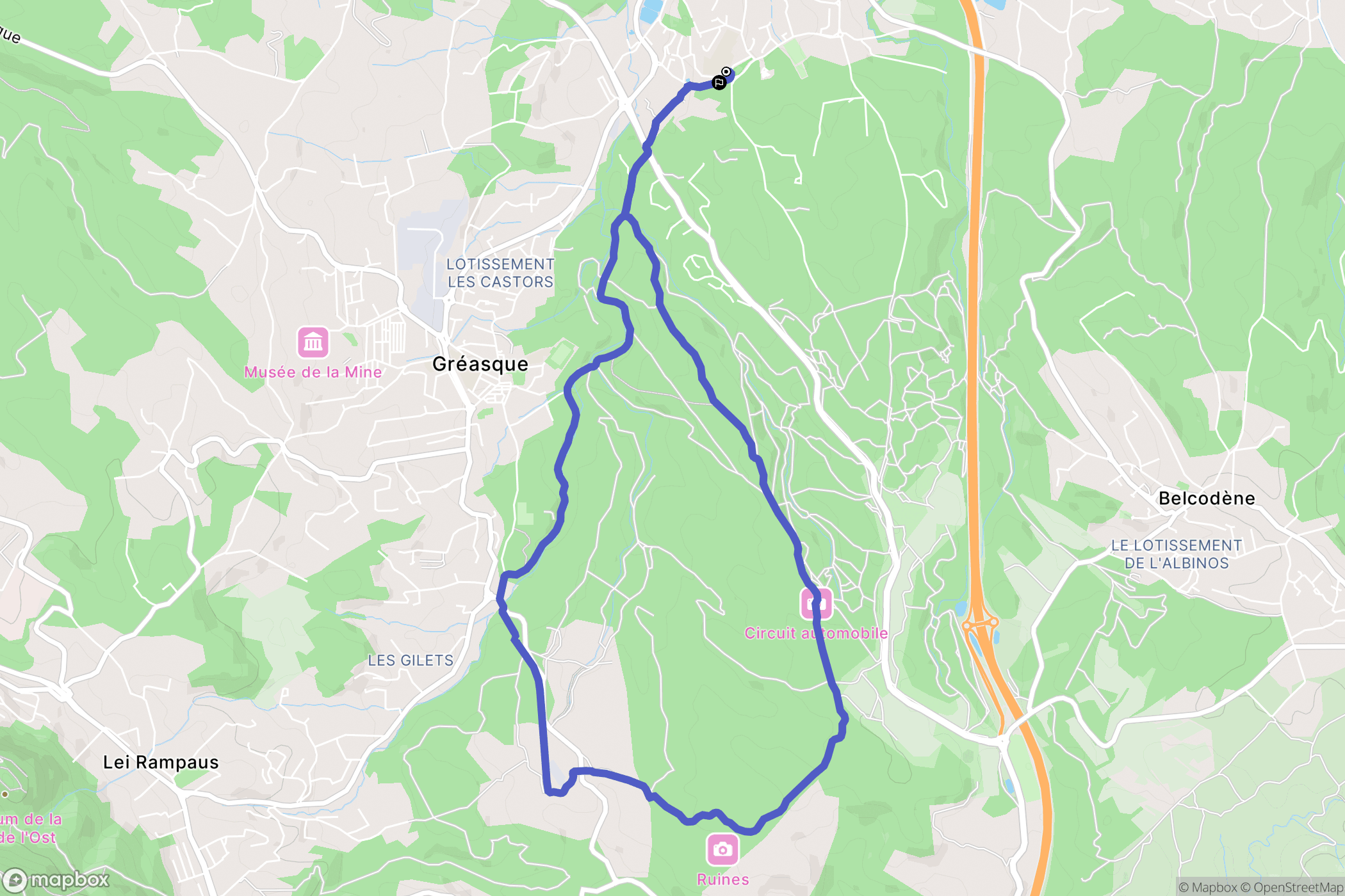Fuveau : carte du parcours de randonnée - France
