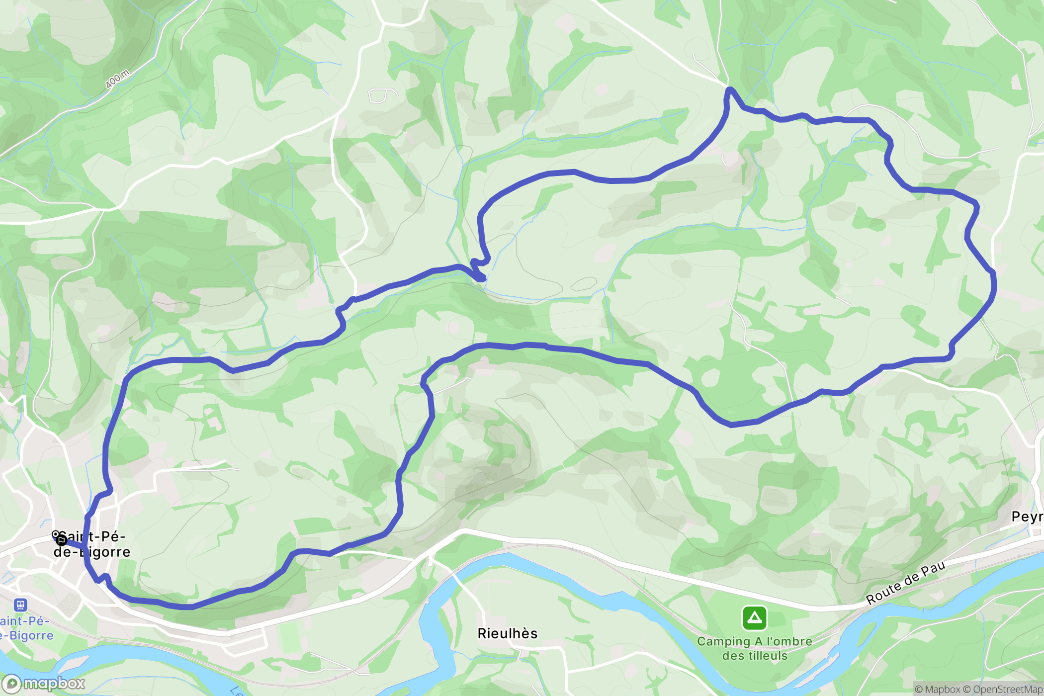 Saint-Pé-de-Bigorre : carte du parcours de randonnée - France