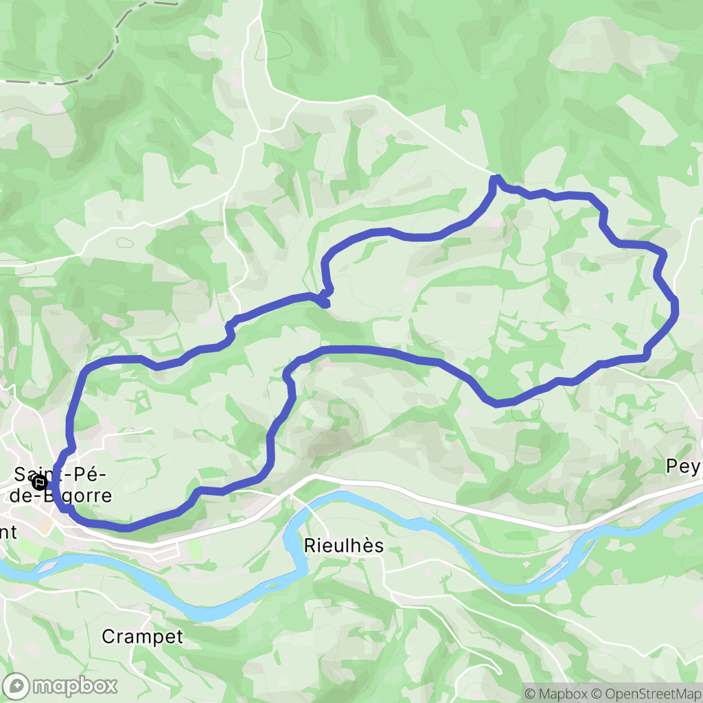 Saint-Pé-de-Bigorre : carte du parcours de randonnée - France