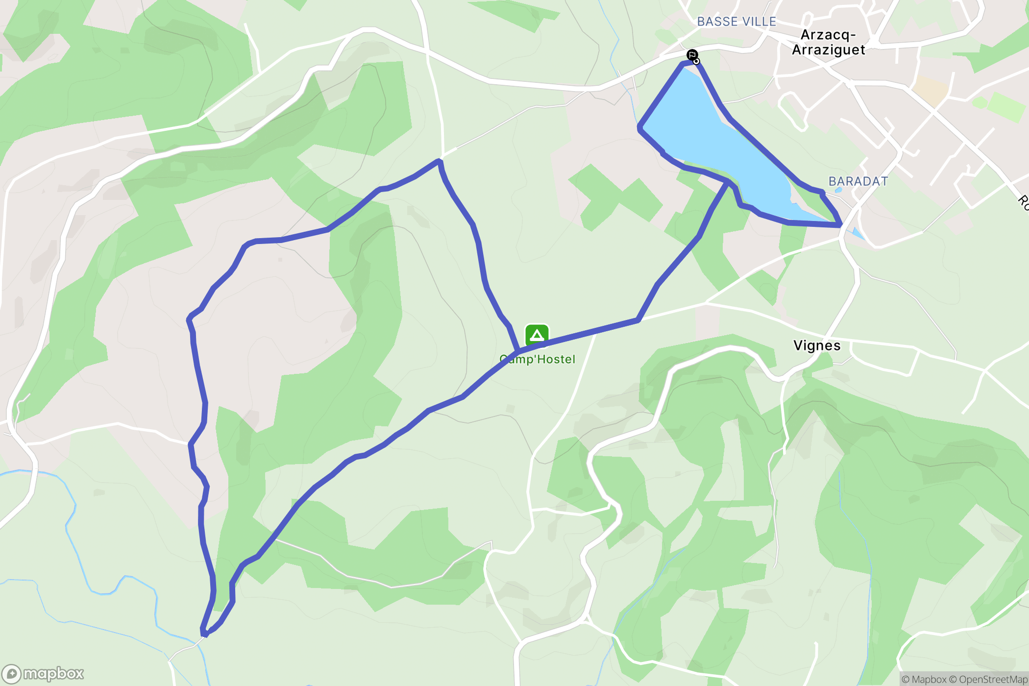 Arzacq-Arraziguet : carte du parcours de randonnée - France