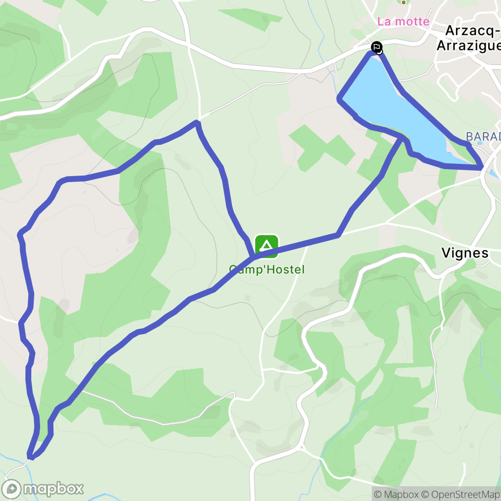 Arzacq-Arraziguet : carte du parcours de randonnée - France