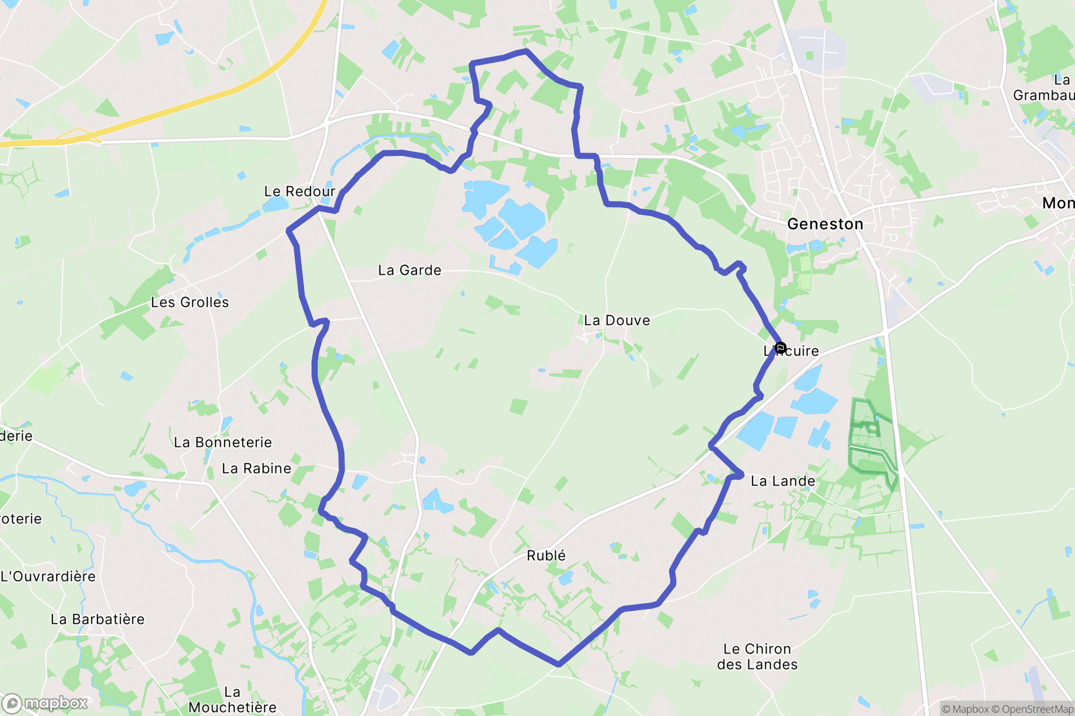 Saint-Colomban : carte du parcours de randonnée - France
