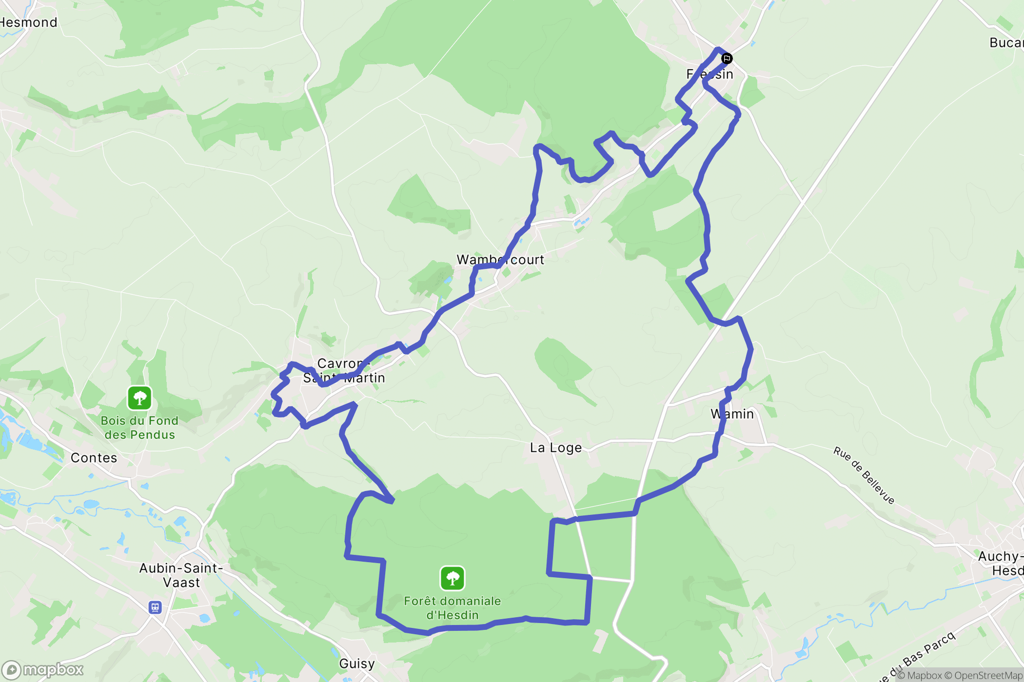 Fressin : carte du parcours de randonnée - France