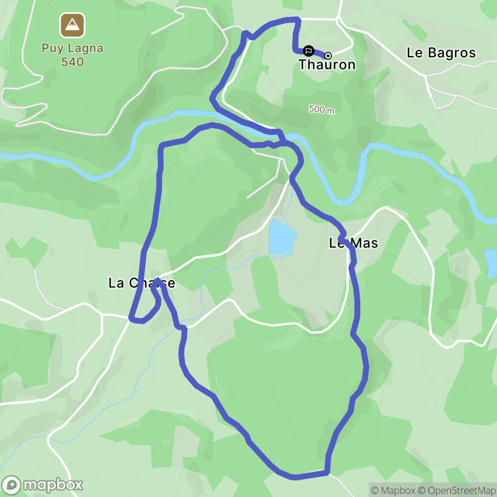 Thauron : carte du parcours de randonnée - France