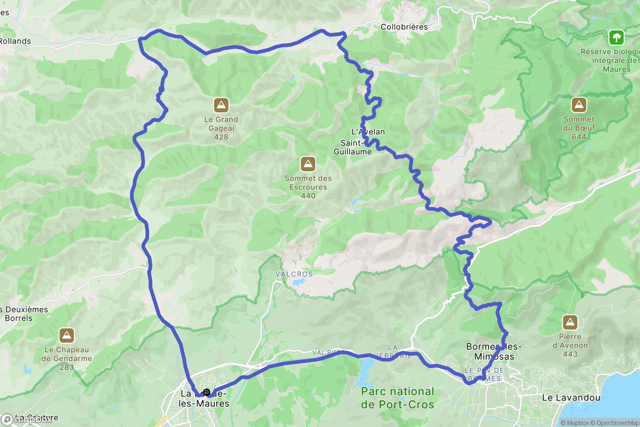 La Londe-les-Maures : carte du parcours de randonnée - France