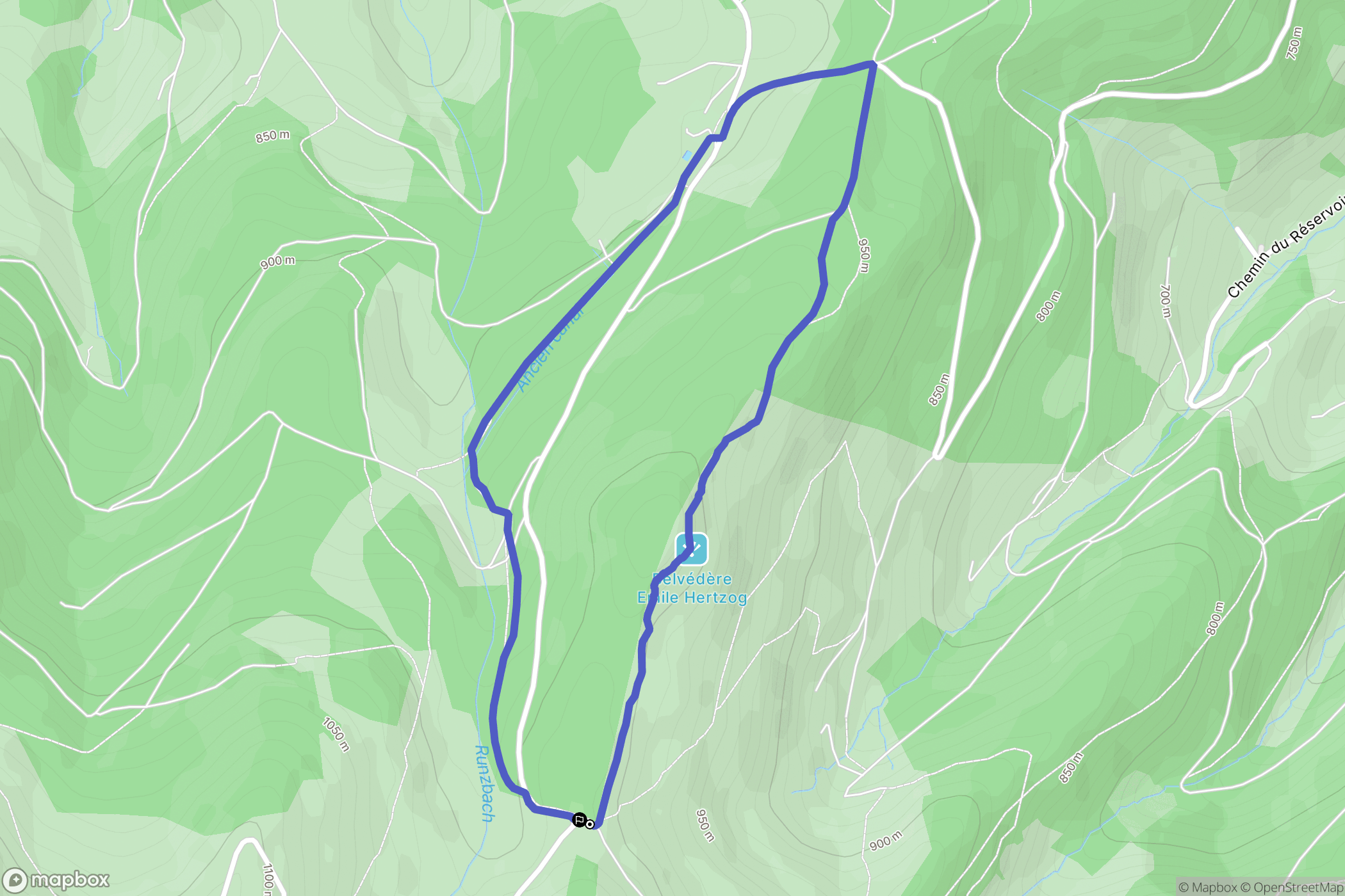 Wasserbourg : carte du parcours de randonnée - France