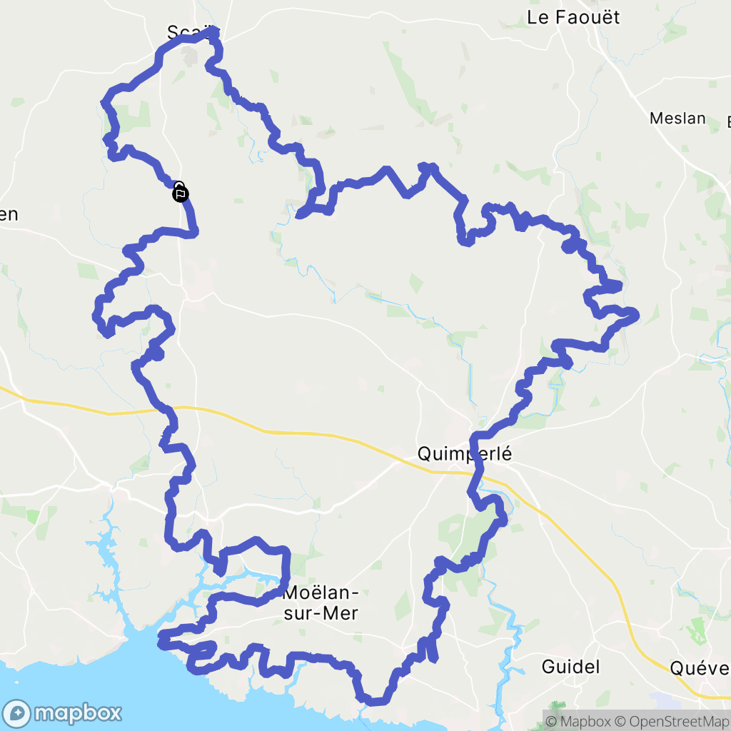 Scaër : carte du parcours de randonnée - France