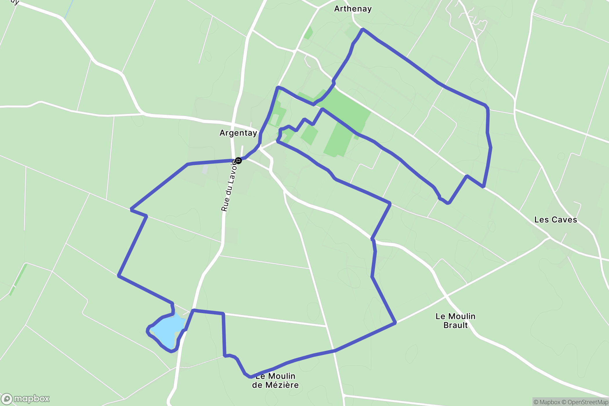Doué-en-Anjou : carte du parcours de randonnée - France