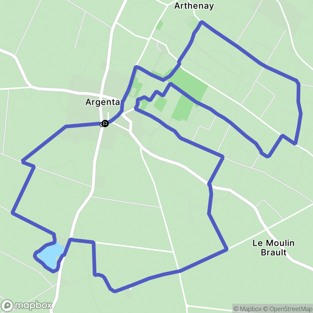 Doué-en-Anjou : carte du parcours de randonnée - France