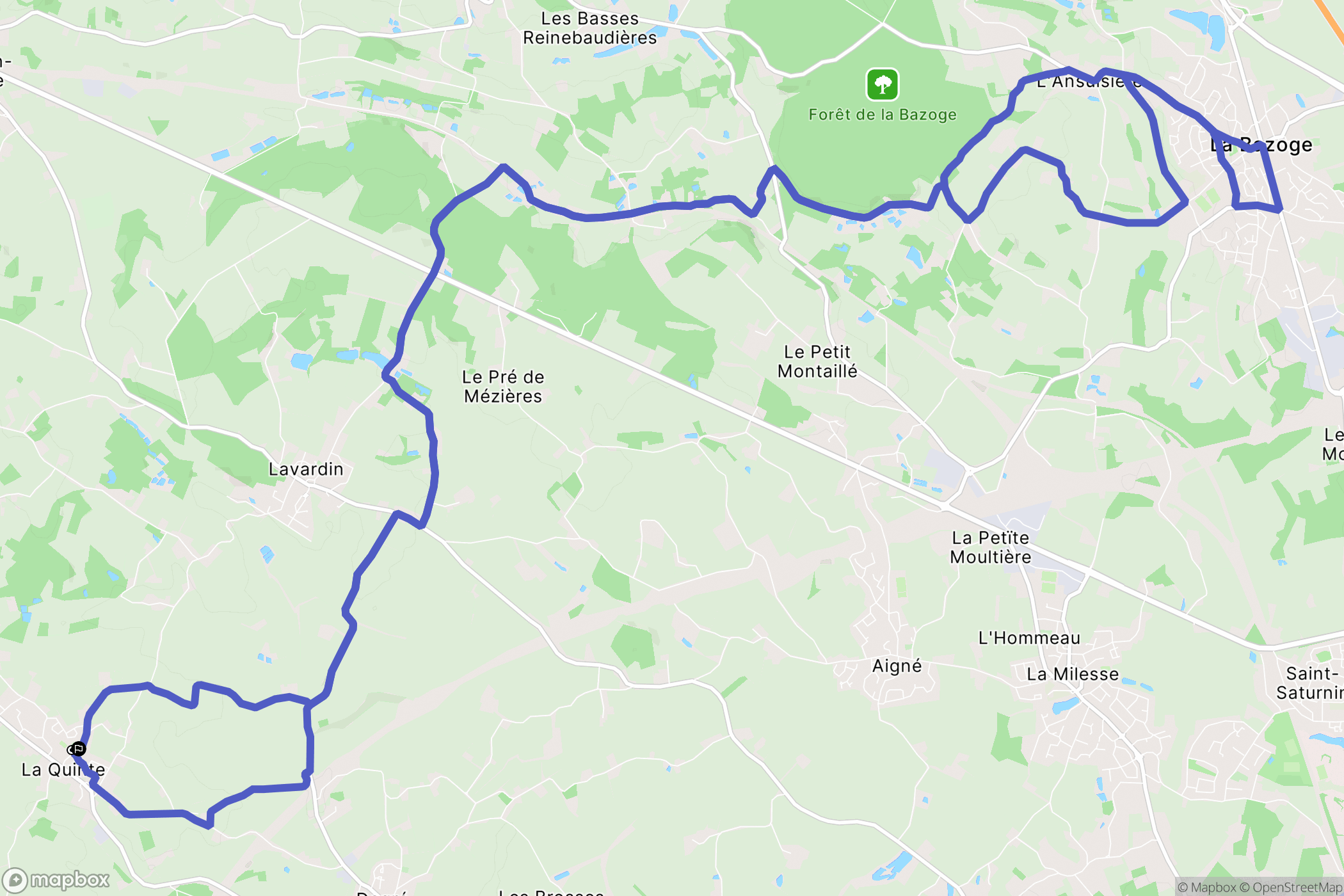 La Quinte : carte du parcours de randonnée - France