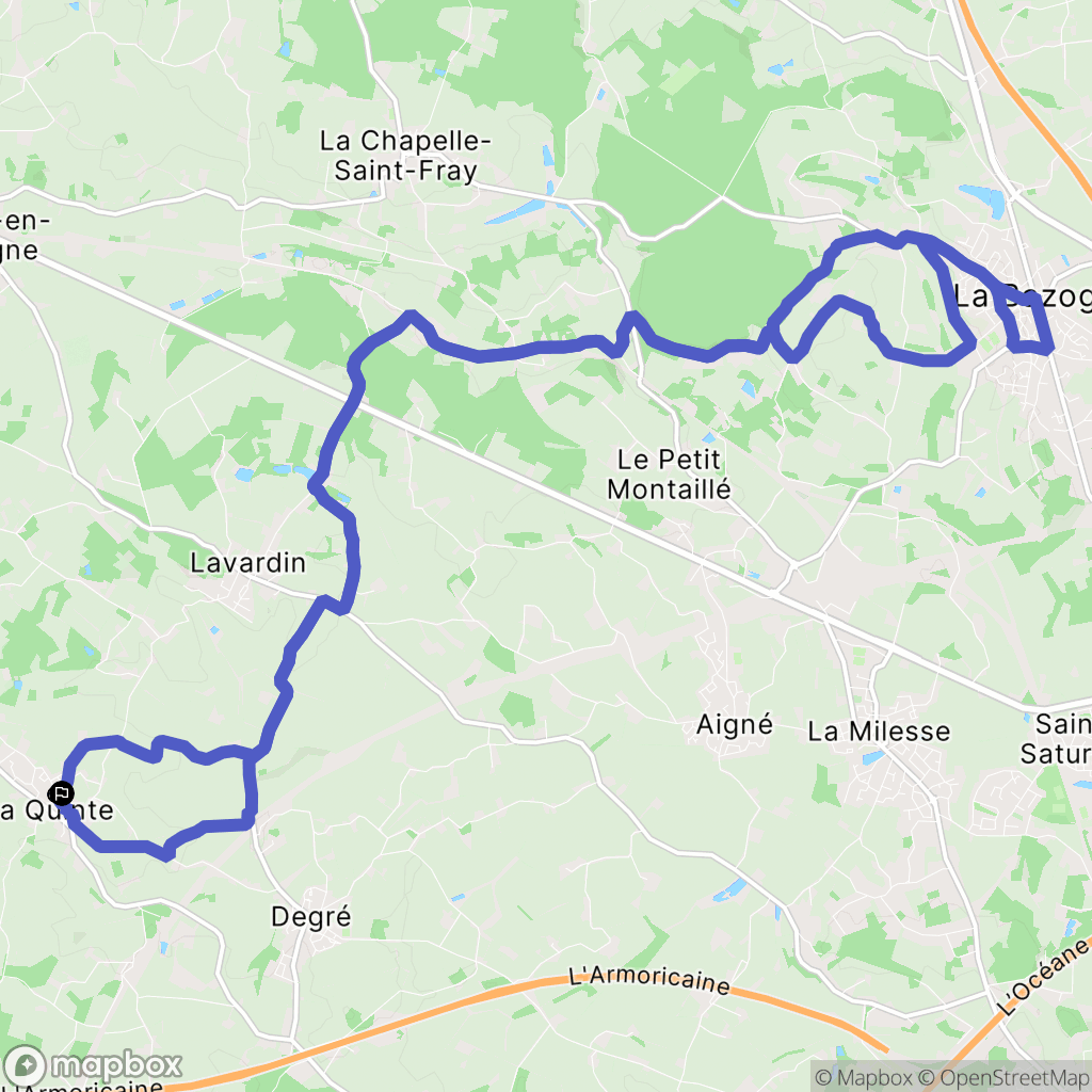 La Quinte : carte du parcours de randonnée - France