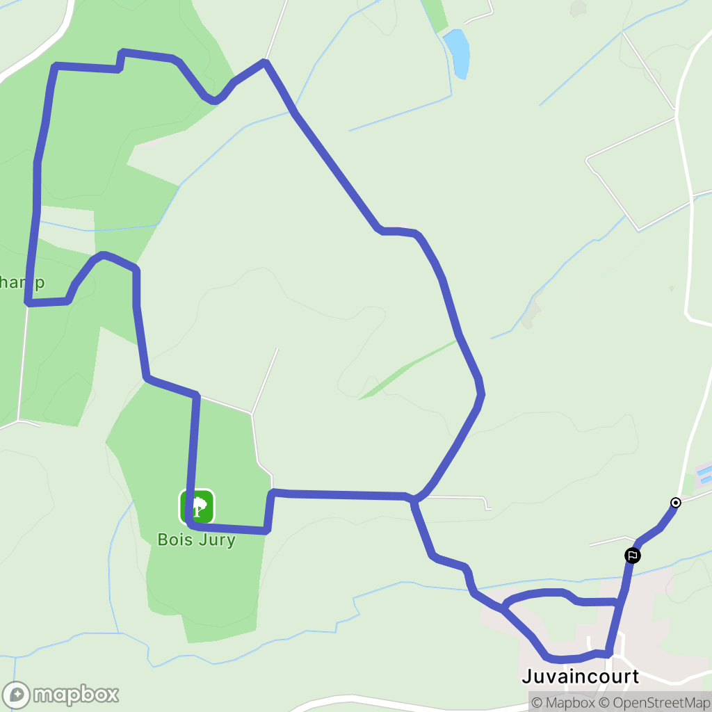 Juvaincourt : carte du parcours de randonnée - France
