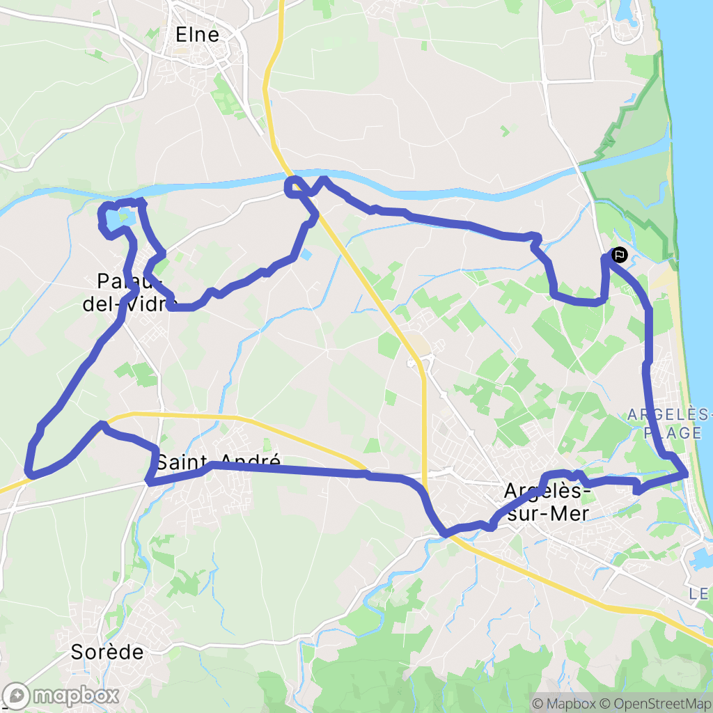 Argelès-sur-Mer : carte du parcours de randonnée - France