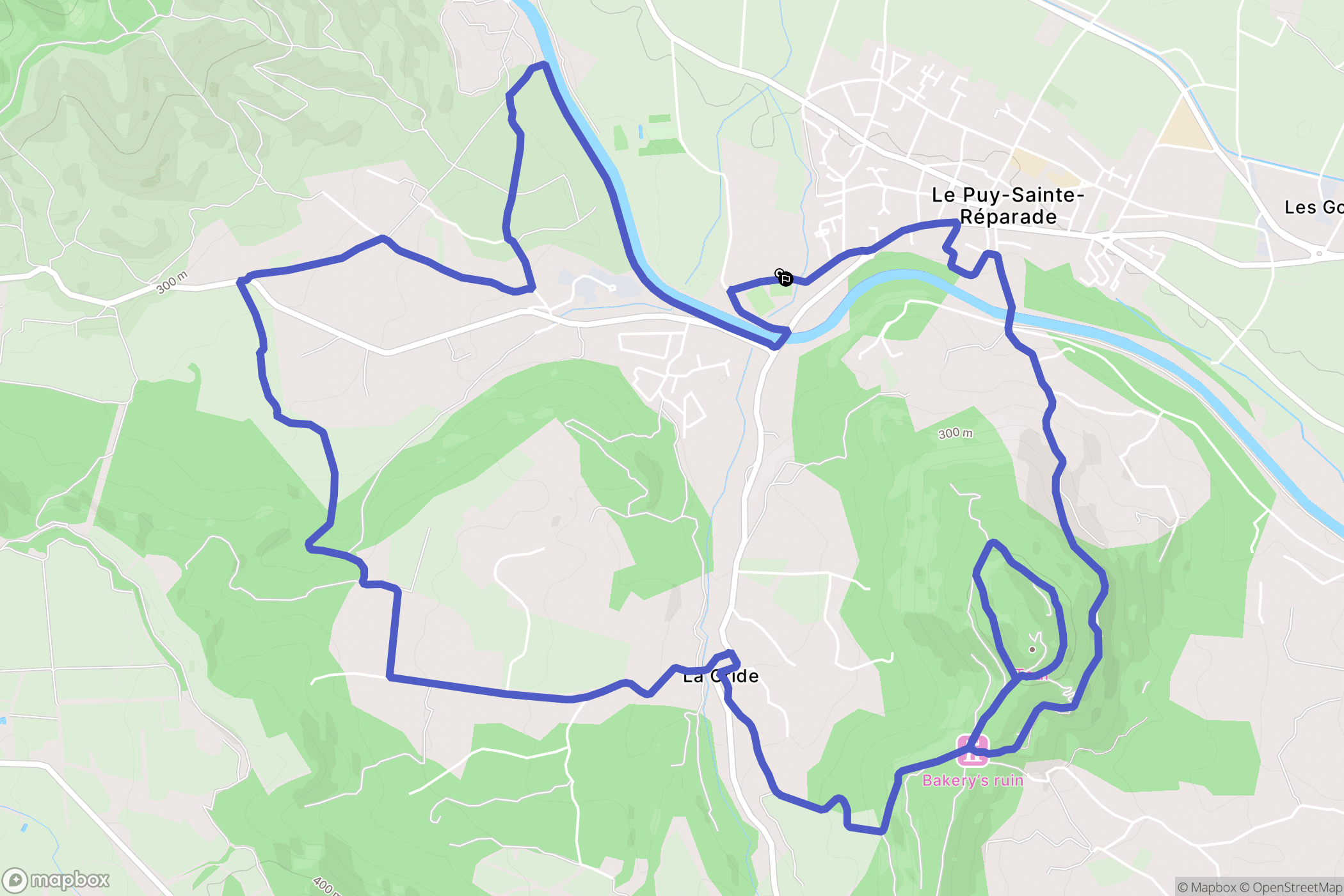 Le Puy-Sainte-Réparade : carte du parcours de randonnée - France
