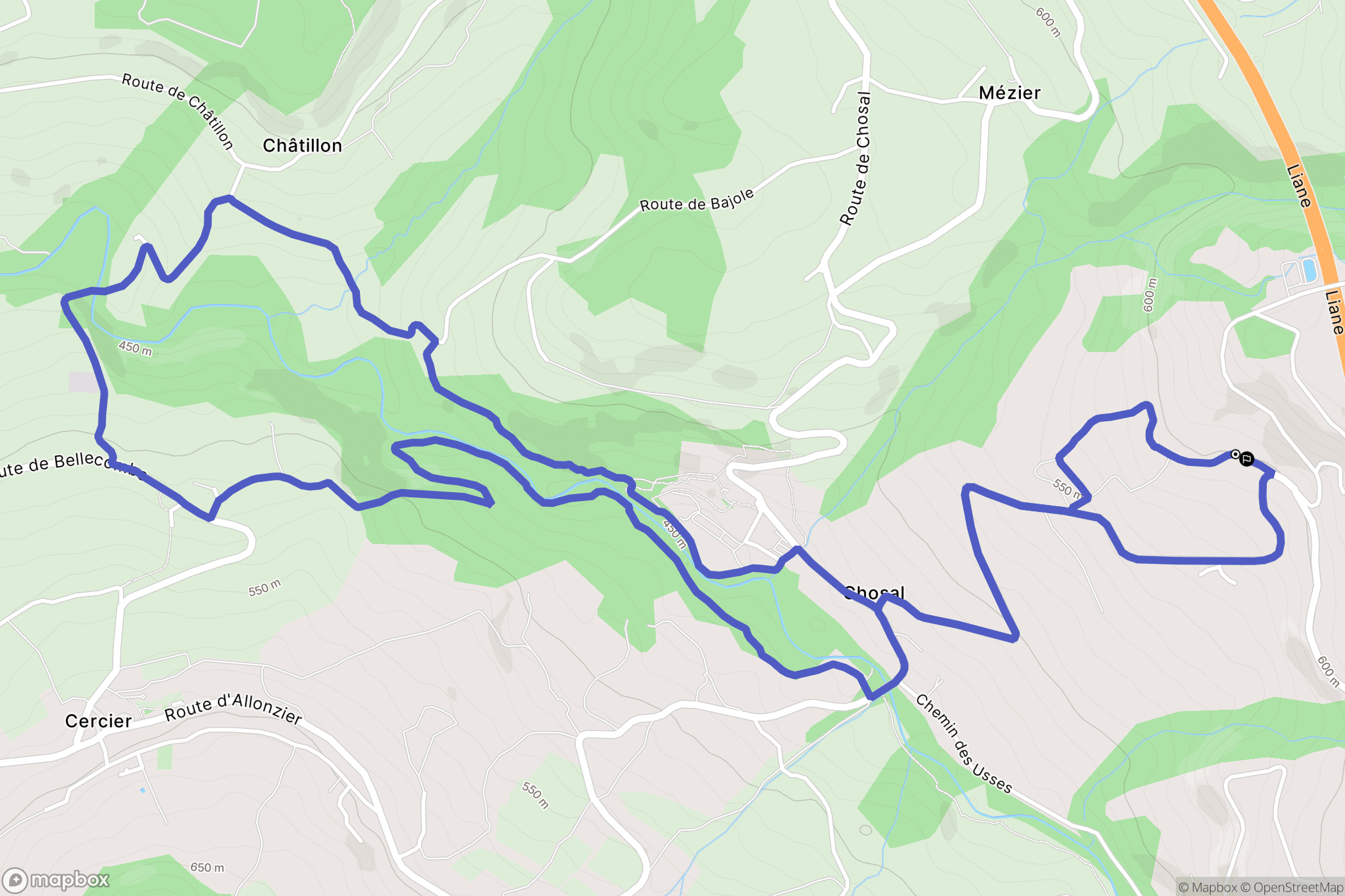 Cruseilles : carte du parcours de randonnée - France