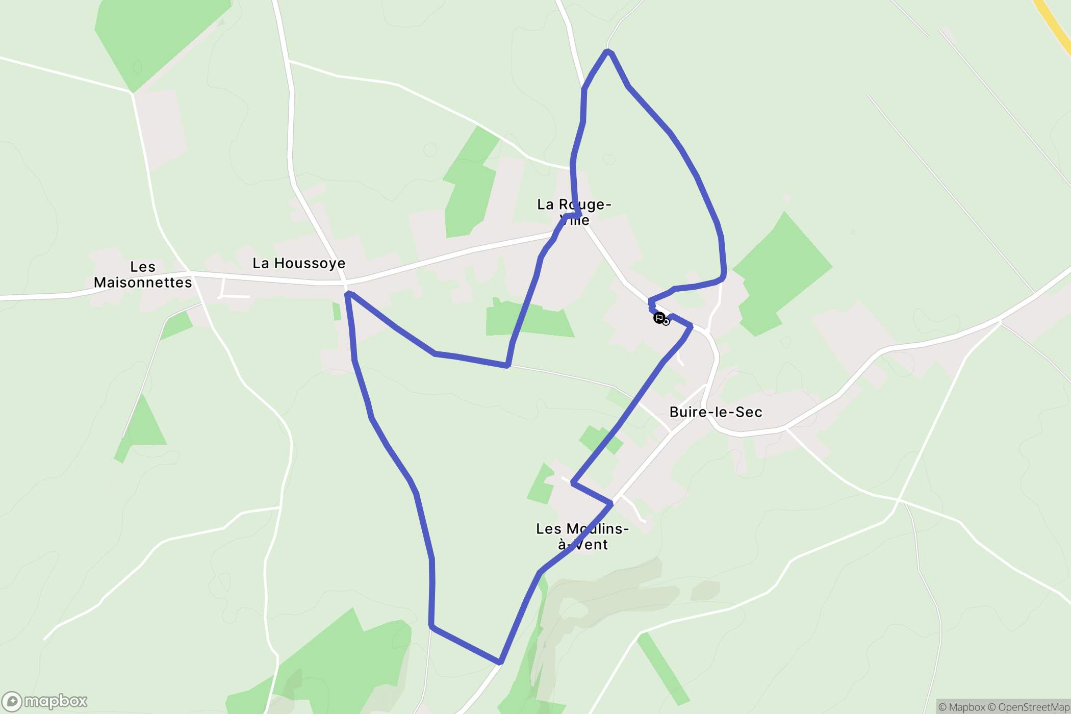 Buire-le-Sec : carte du parcours de randonnée - France