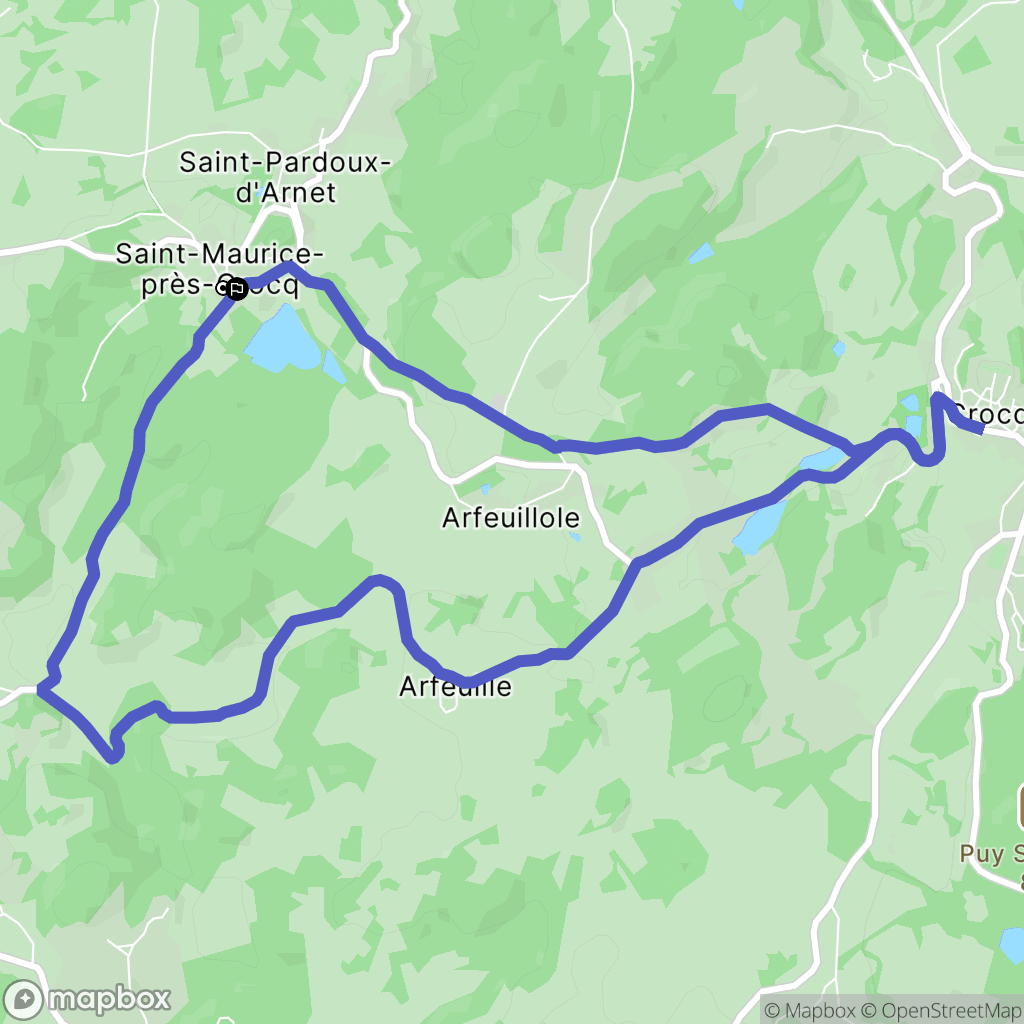 Saint-Maurice-Près-Crocq : carte du parcours de randonnée - France