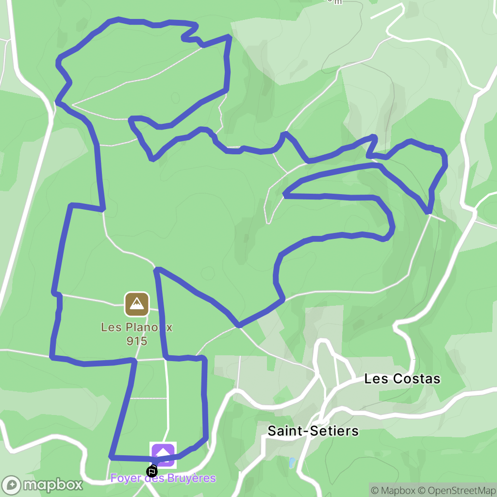 Saint-Setiers : carte du parcours de randonnée - France