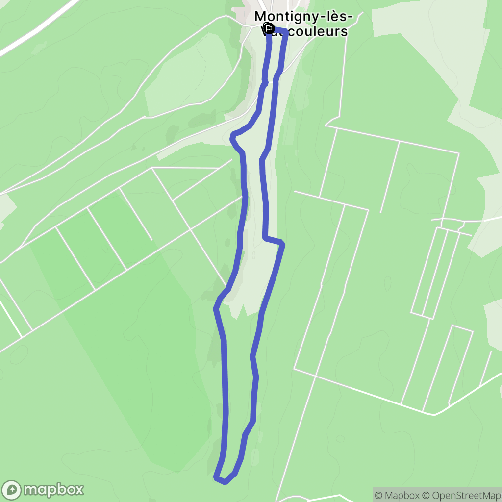 Montigny-lès-Vaucouleurs : carte du parcours de randonnée - France