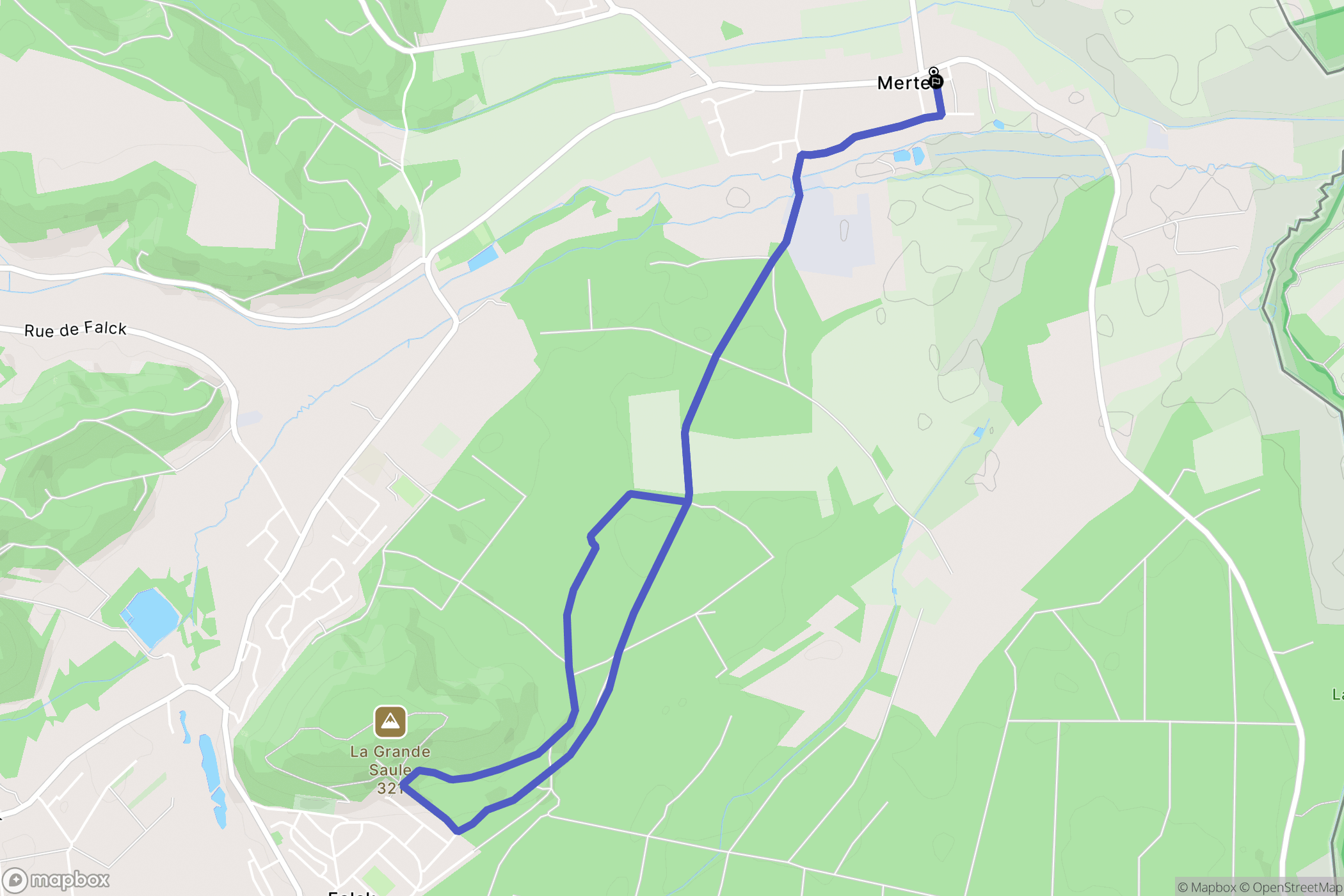 Merten : carte du parcours de randonnée - France